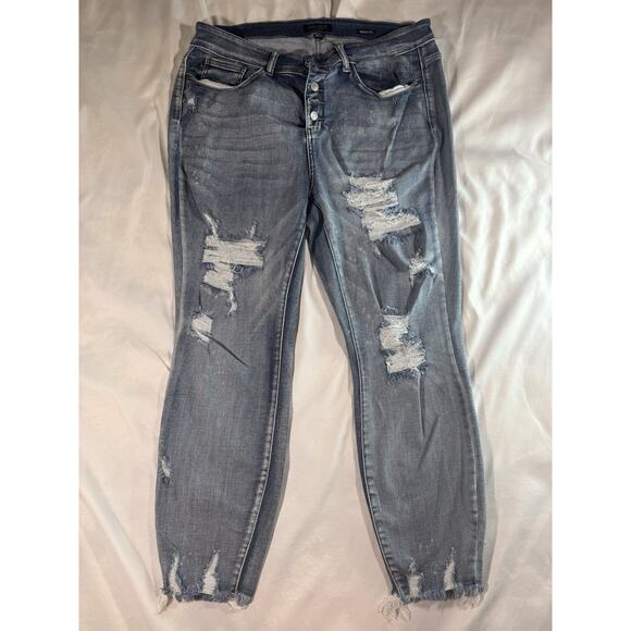 Judy Blue Womens 18W Distressed Skinny Denim Jeans JB82311LT-PL - Picture 1 of 7